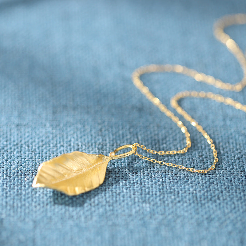 Textured Leaf Necklace-A Moment Outdoors