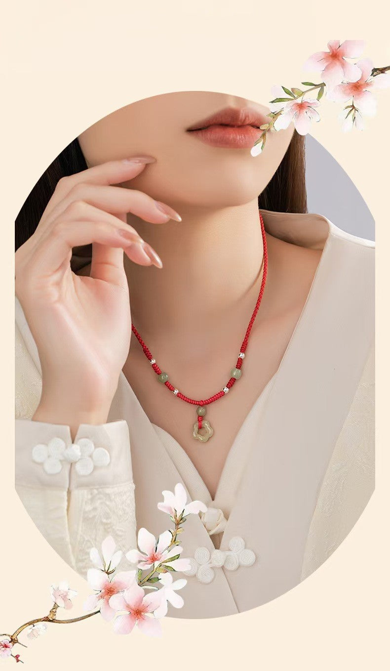 Four Leaf Clover Hetian Jade Necklace-Faith & Hope