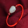 Hetian Jade Pixiu Hand-Woven String Couple Bracelet-Protection and Wealth