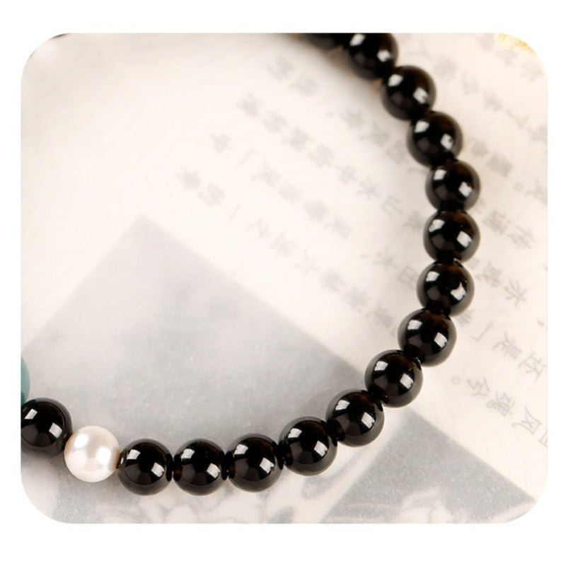 A Brighter Turn-Blue Water Jade Obsidian Bracelet