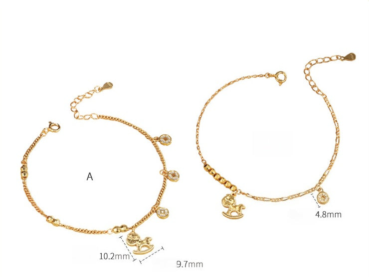 Fortune Gallop Golden Bracelet–Lucky Horse of Wealth 2026 Year of the Horse Edition Necklace