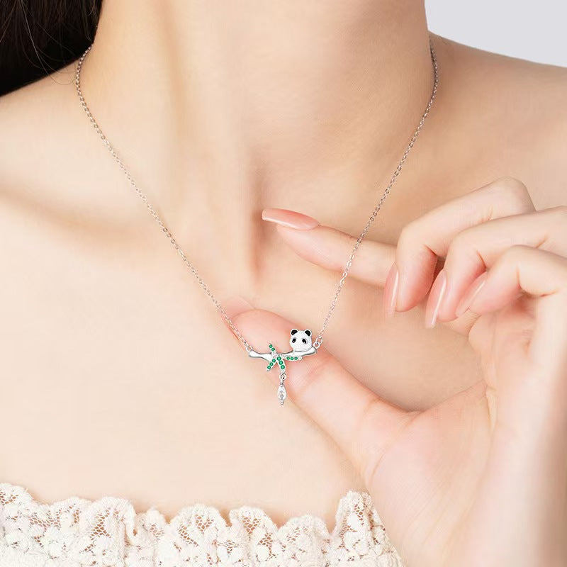 Panda Bamboo Silver Necklace – Gentle Joy, Timeless Charm