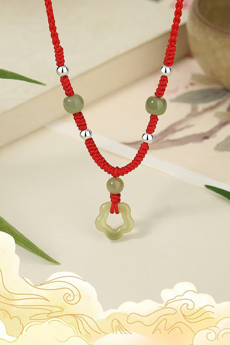 Four Leaf Clover Hetian Jade Necklace-Faith & Hope
