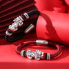 999 Silver Pixiu Handmade Rope Magnetic Clasp Bracelet-Attract Wealth
