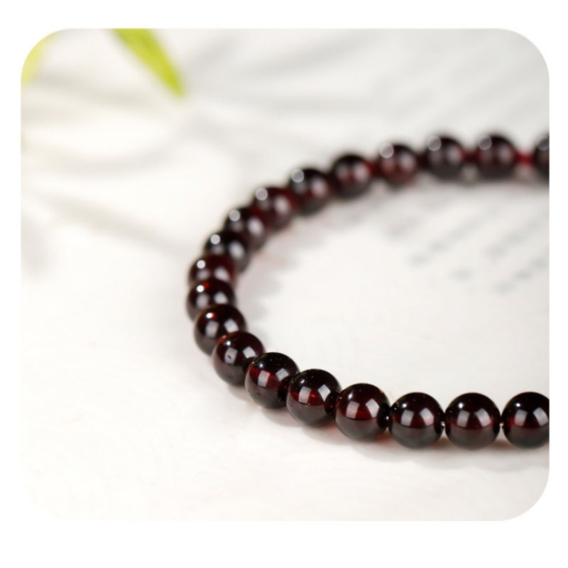 Gold-Plated Silver Lucky Horse Garnet Bracelet-Steady Beyond Obstacles