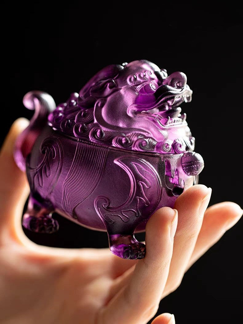 The Sovereign’s Breath Mythical Beast Glaze Incense Burner-Dragon’s Fifth Son Suanni