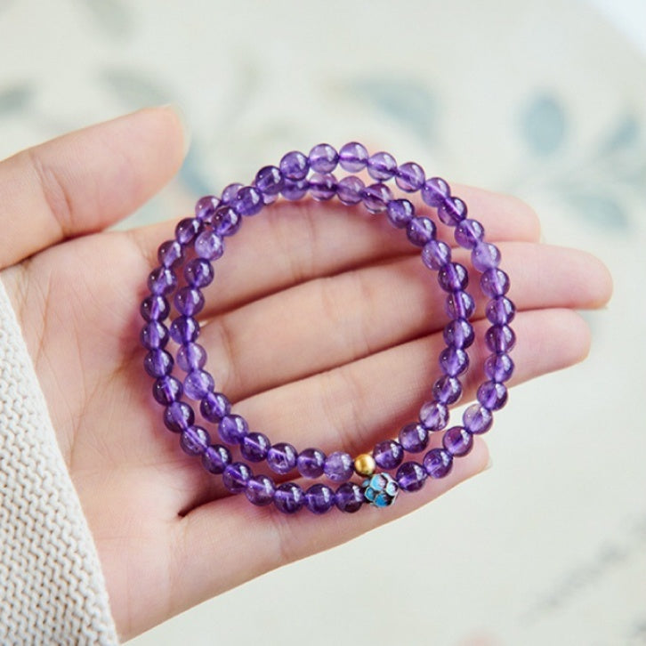 Lotus Amethyst Double Wrap Bracelet-Wisdom in Bloom
