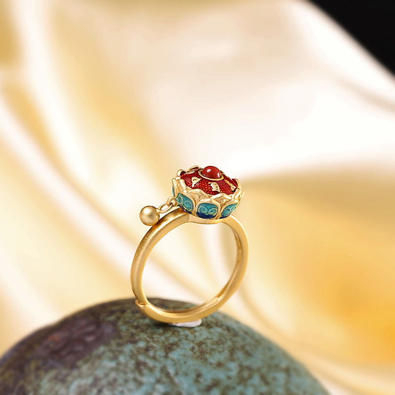 Eight-Petal Lotus Spinning Ring-Tranquil Grace