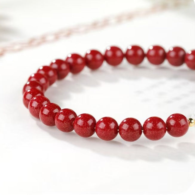 Imperial Amethyst Pixiu & High-Purity Cinnabar Wealth Bracelet