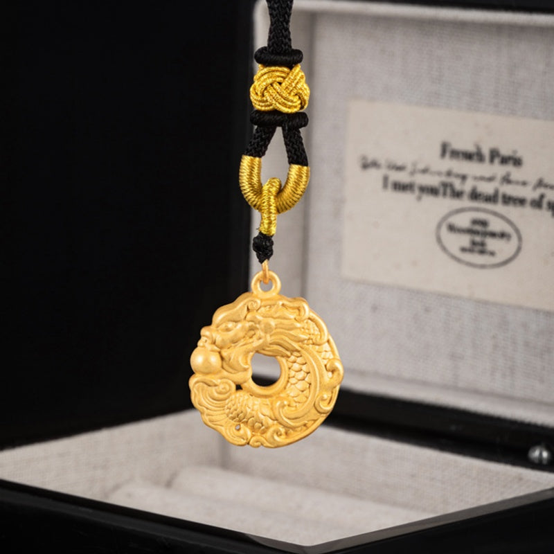 Dragon Gold-Plated Silver Pendant-Quiet Strength