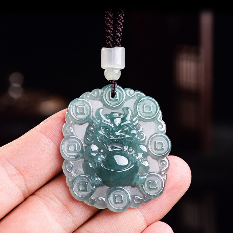Money Ingot Pixiu Jade Pendant-Wealth, Prosperity & Protection