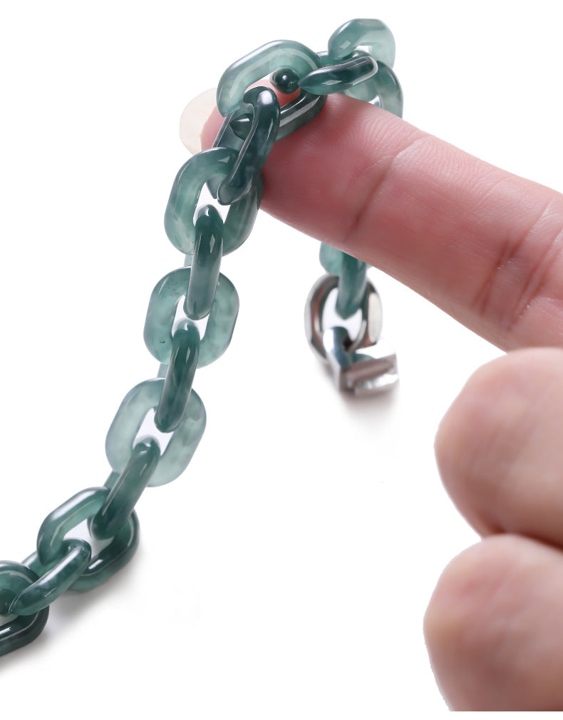 O-Link Natural Jade Cuban Bracelet-Balance, Connection