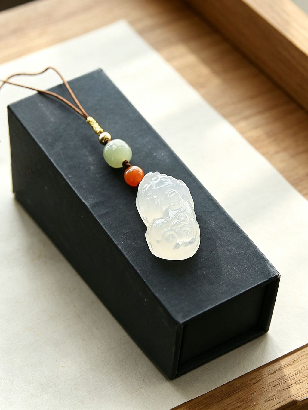 White Agate Pixiu Phone Charm-Purpose Close at Hand