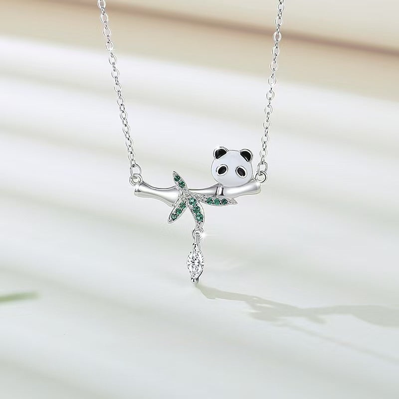 Panda Bamboo Silver Necklace – Gentle Joy, Timeless Charm