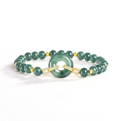 Centered Harmony Jade Bead Bracelet