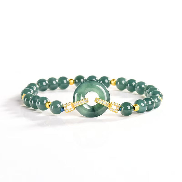 Centered Harmony Jade Bead Bracelet
