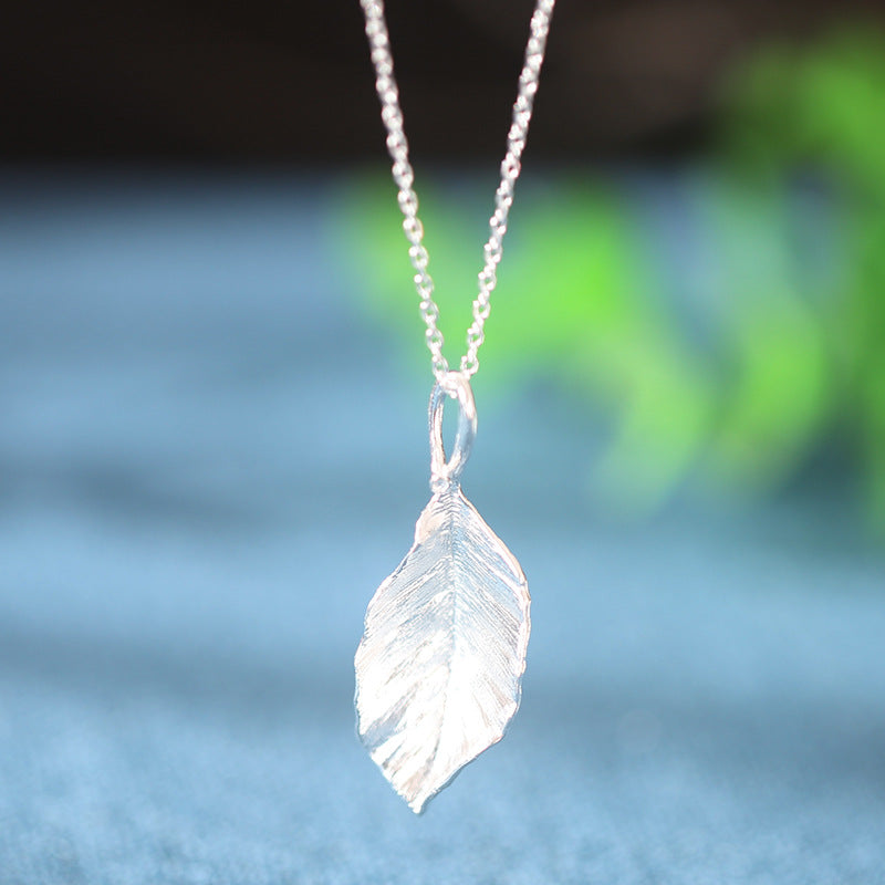 Textured Leaf Necklace-A Moment Outdoors