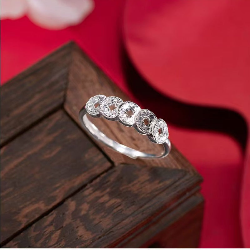 Five Emperor Coin Golden Ring–Prosperity & Protection