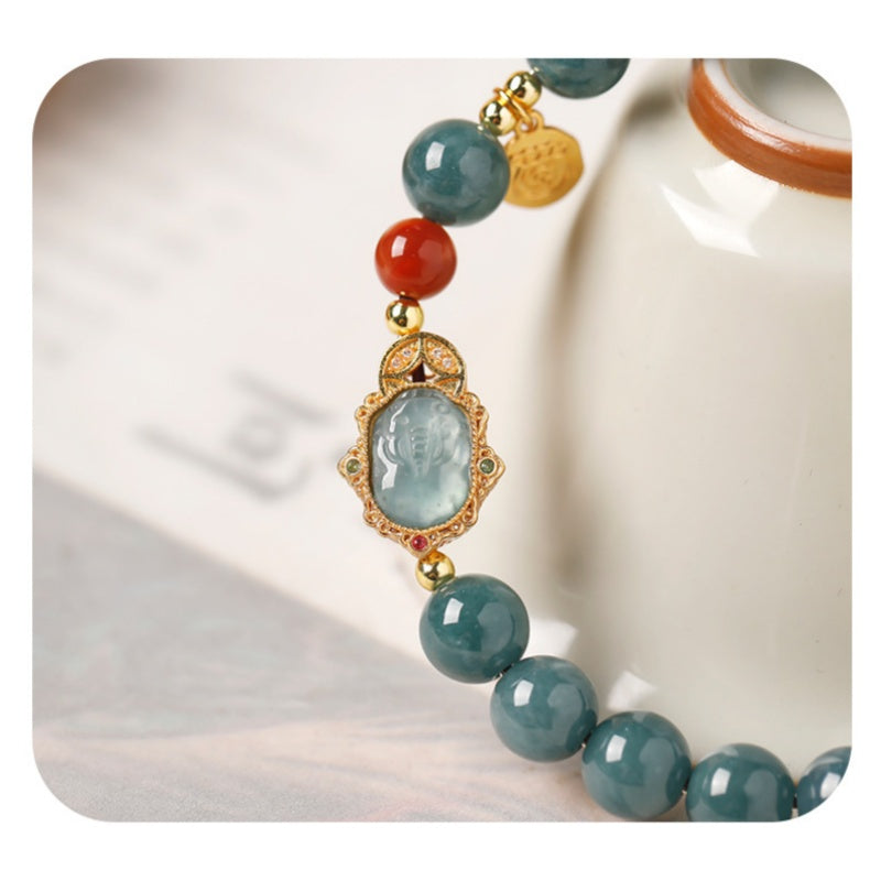 Blue Water Jadeite Pixiu Bracelet-Forward Intention