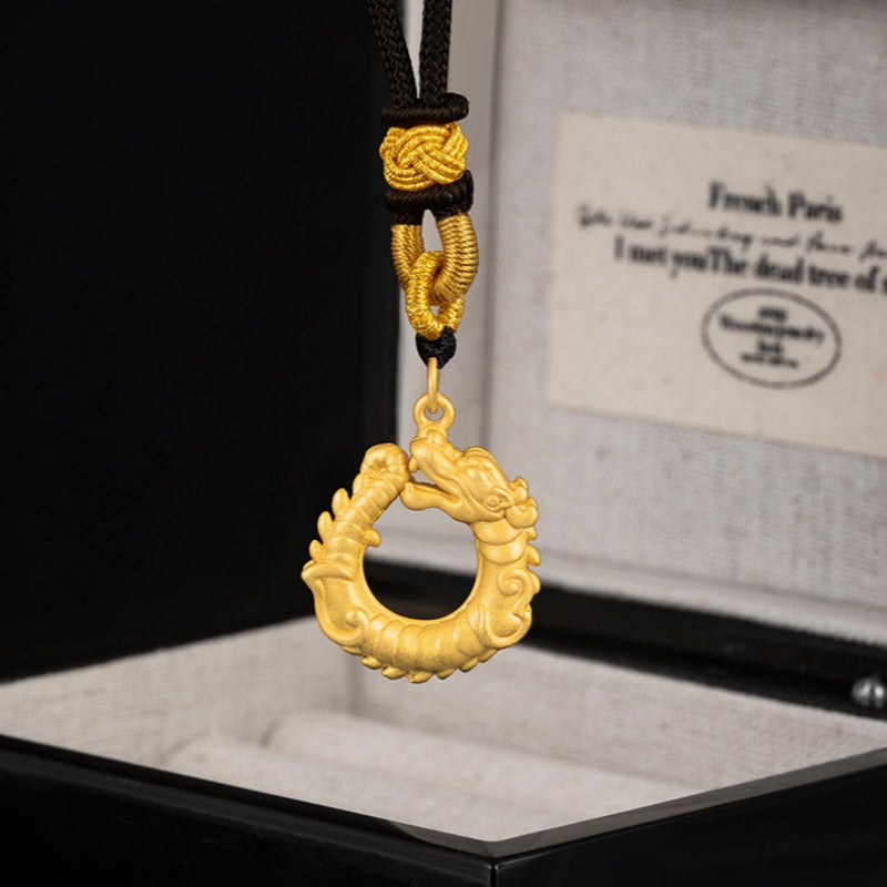 Dragon Gold-Plated Silver Pendant-Quiet Strength