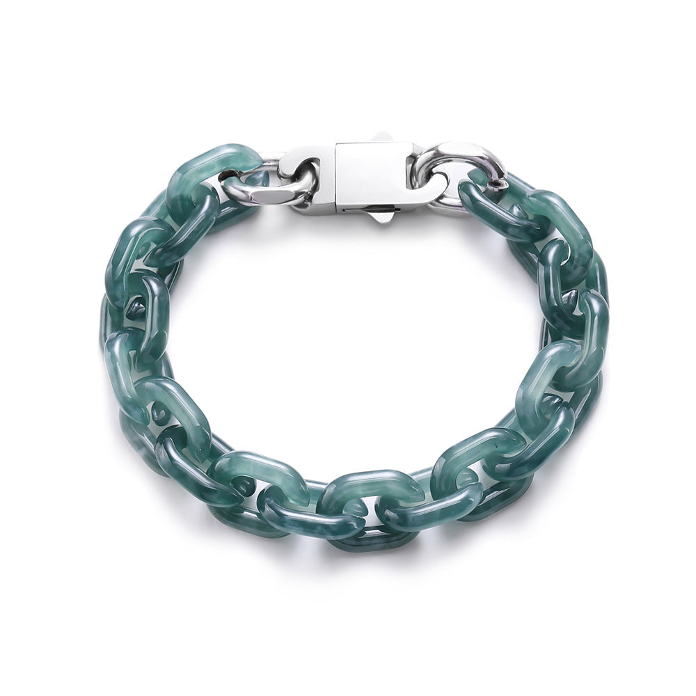 O-Link Natural Jade Cuban Bracelet-Balance, Connection