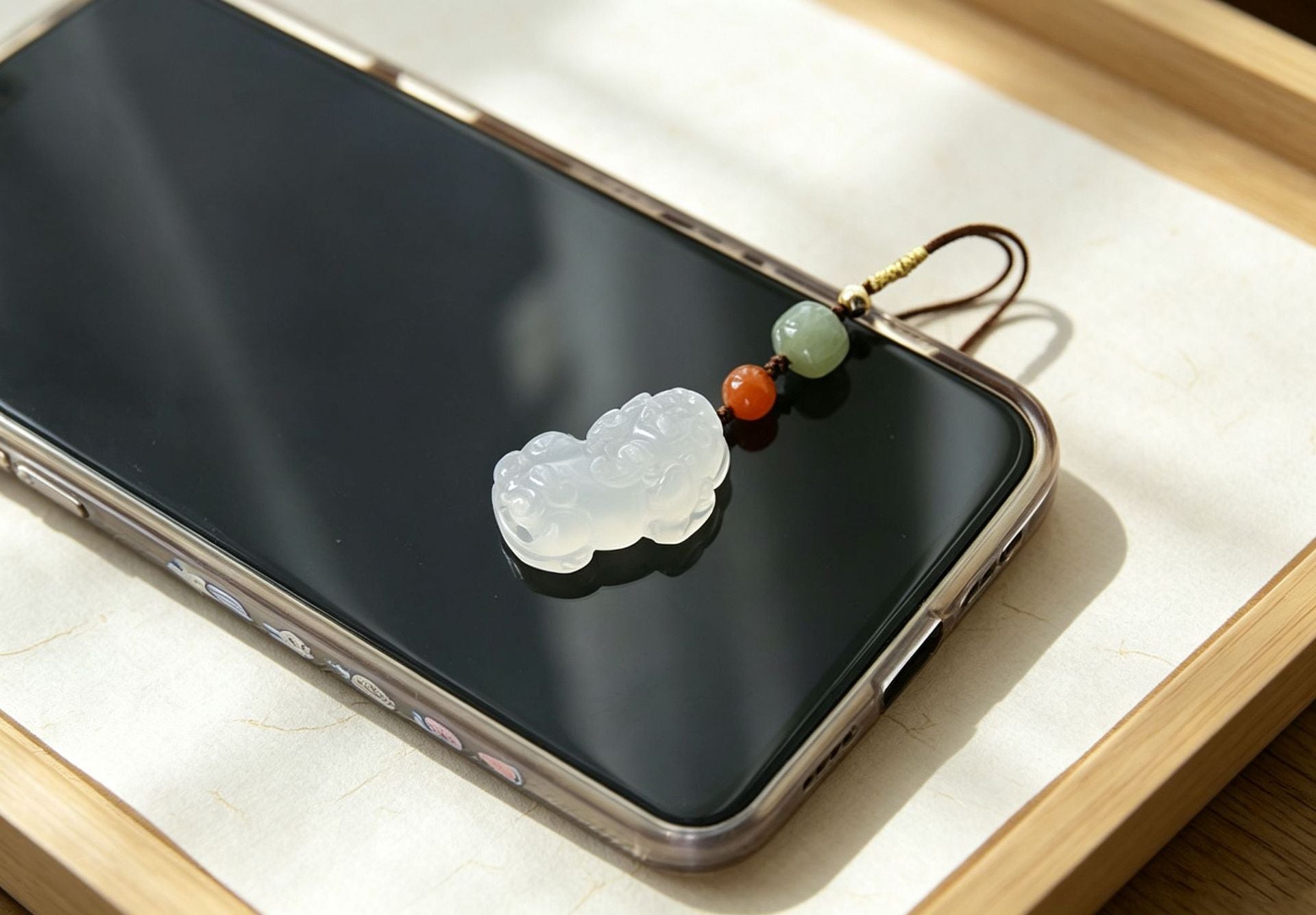 White Agate Pixiu Phone Charm-Purpose Close at Hand