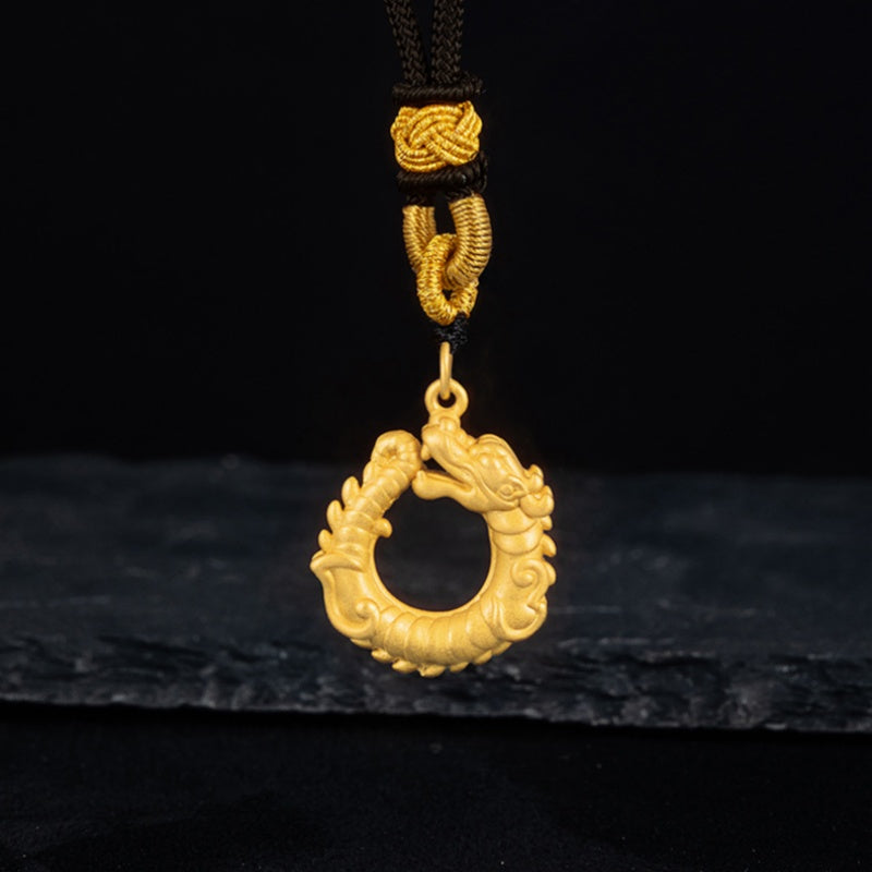 Dragon Gold-Plated Silver Pendant-Quiet Strength