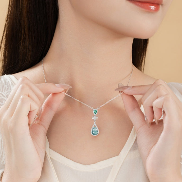 Gourd Jadeite Necklace & Earrings-Blessings and Prosperity