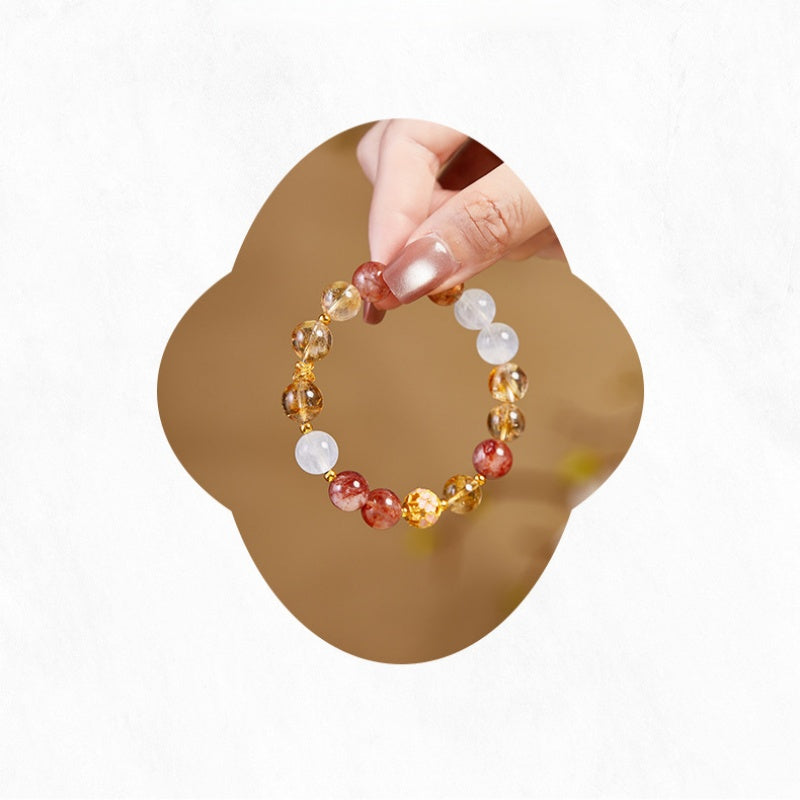 Luminous Poise-Rutilated Quartz Butterfly Bracelet