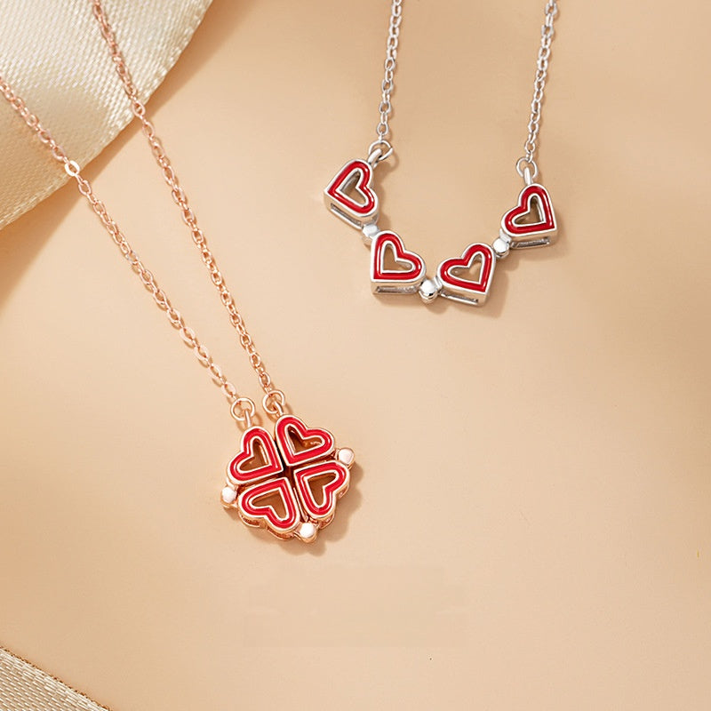Four Leaf Clover Magnetic Necklace-A Sincere Heart
