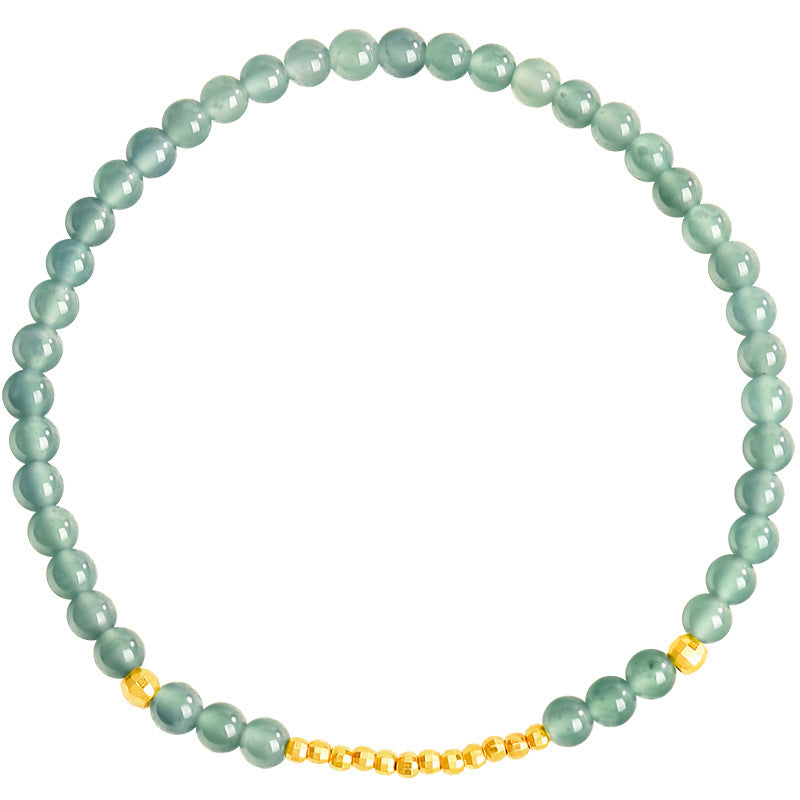 Calm Flow Blue Jade Bead Bracelet-Heart Awakening