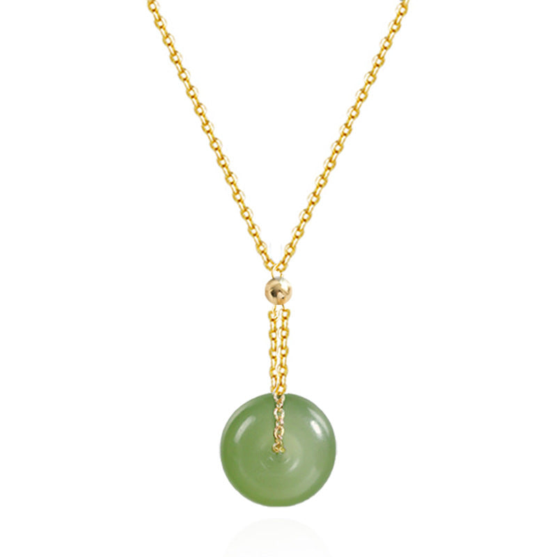 Green Jade Stone Fengshui Pendant Necklace