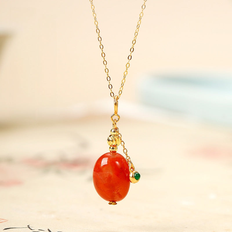 Fortune by Your Side-Red Jade Jadeite Necklace