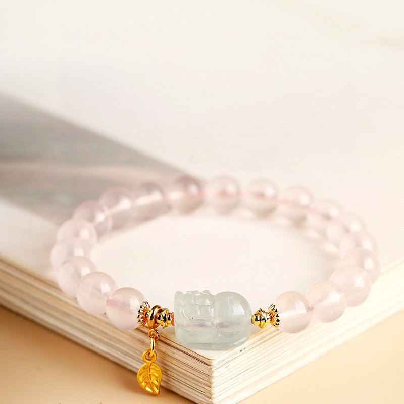 Calm and Connection-Rose Quartz Pixiu Bracelet