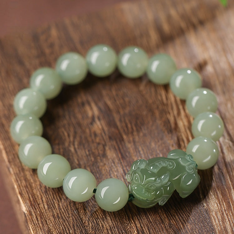 Pixiu Nephrite Jade Bracelet-A Wish for Prosperity