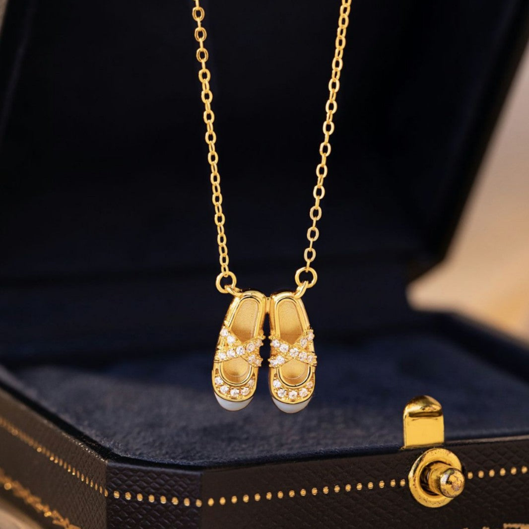 Ballet Slipper Necklace-A Little Ballet Sparkle