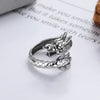 Wealth Dragon Handmade Carved Silver Ring-Fortune Prosperity