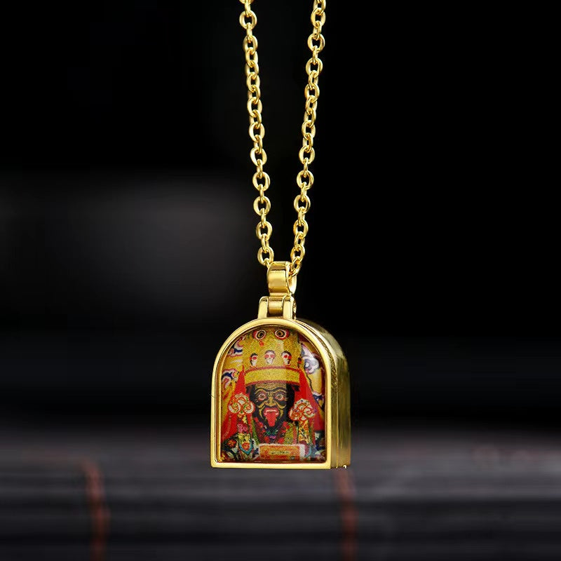 Zashi Lhamo Pendant- Drashi Lhamo Charm Buddhist Protector-Ghau Prayer Box