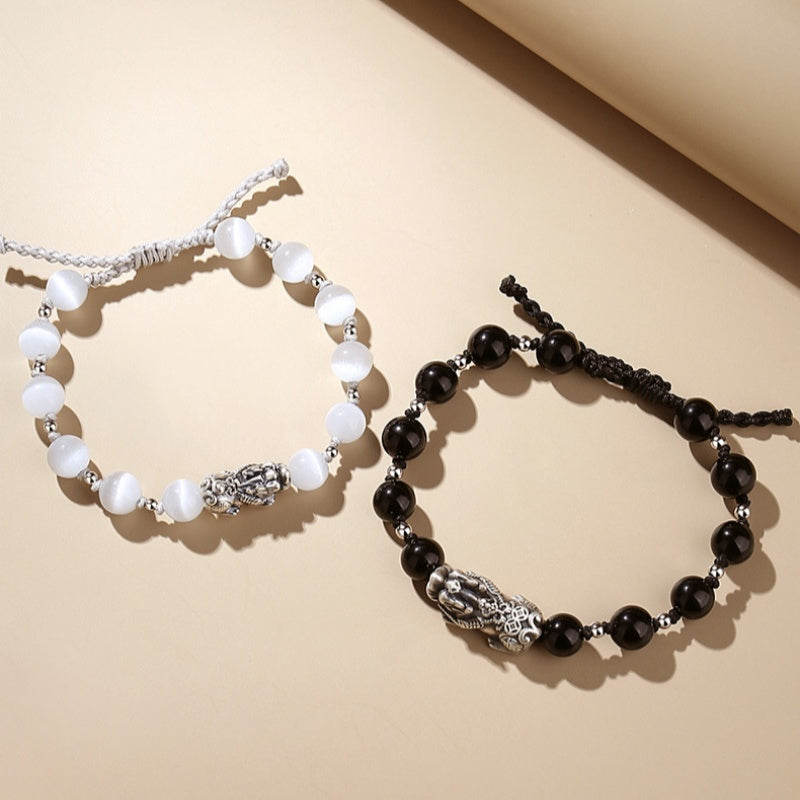 Pixiu Strawberry Quartz Freshwater Pearl Necklace-Joyful Blessings