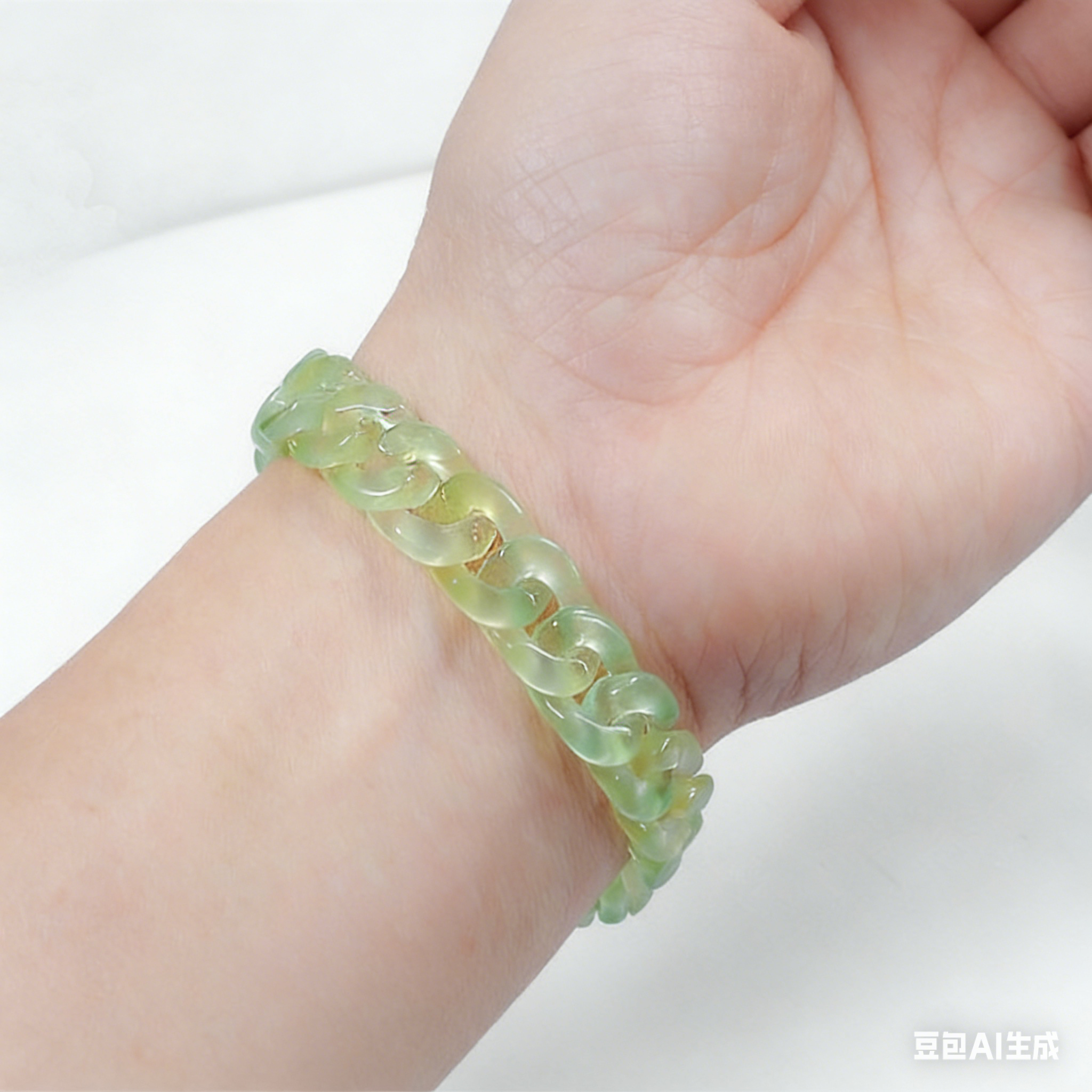 Modular Agate Cuban Link-The Verdant Flow