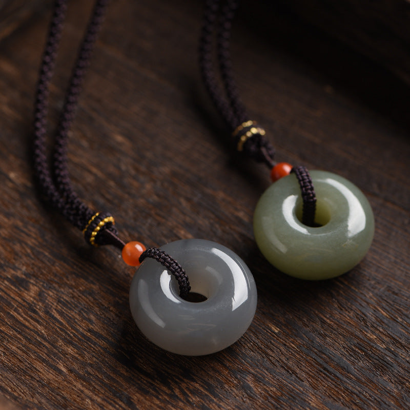 Peace Protection Jade Donut Pendant Necklace-The Circle of Serenity