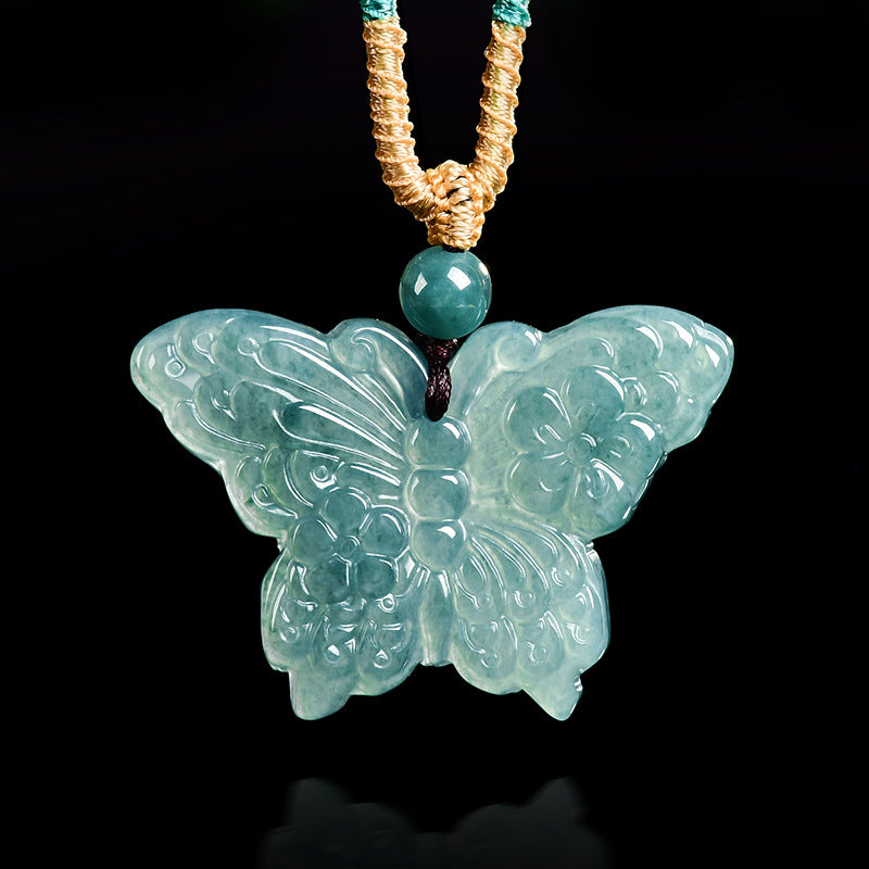 Love Blessing Butterfly Jade Pendant Necklace– Symbol of Longevity & Eternal Love