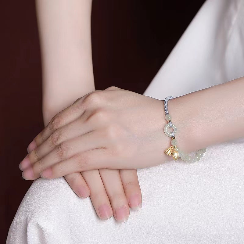 Lotus Flower Peace Knot Jade Bracelet-Inner Peace