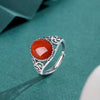 Natural Red Agate Silver Ring-Emotional Balance
