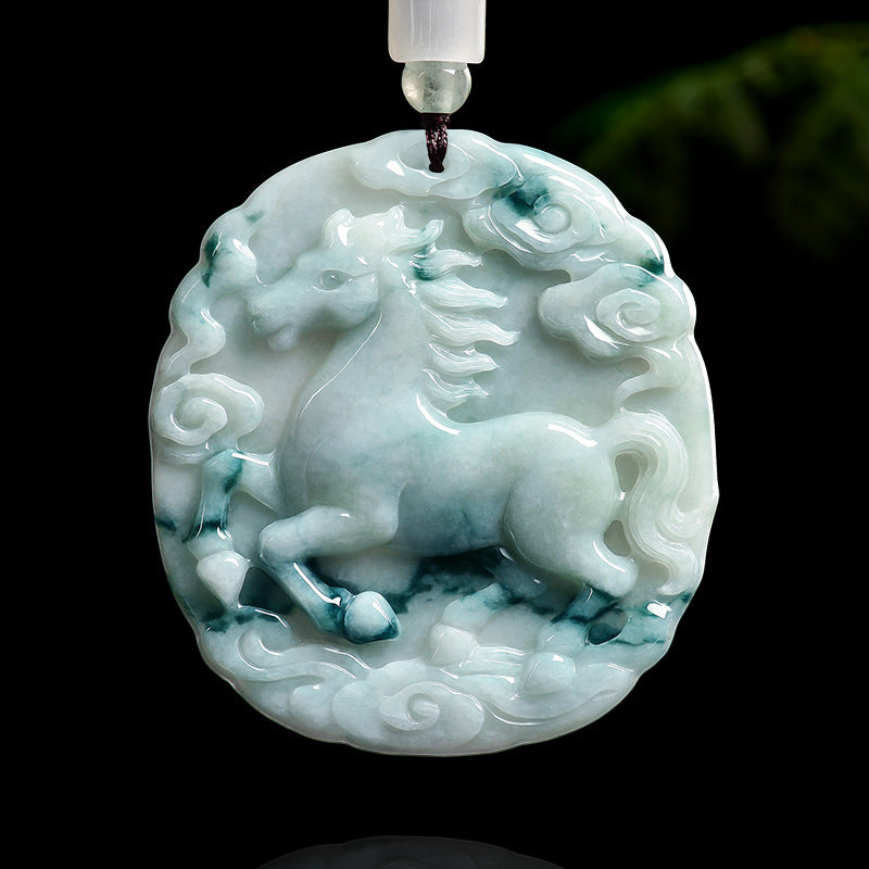 Victory Horse Myanmar Jadeite Abundance Amulet