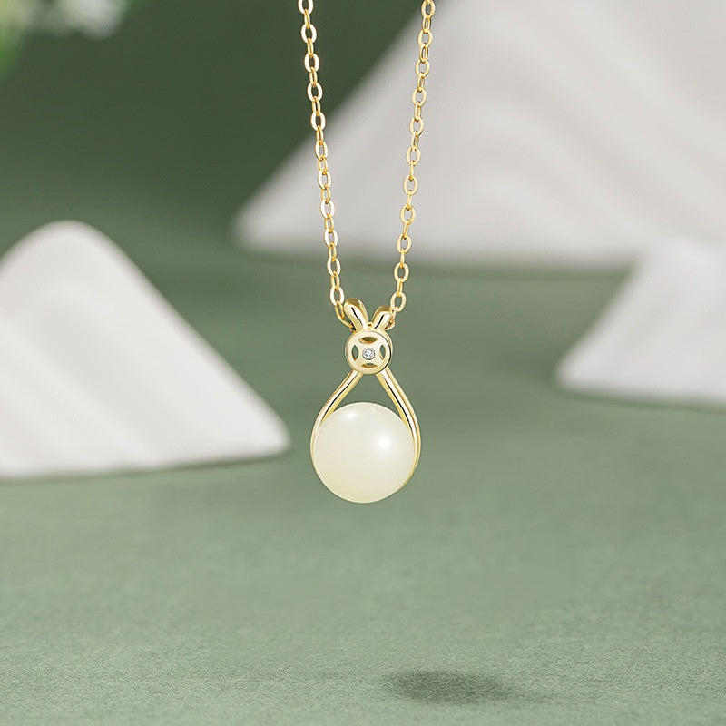 Fortune Bag Nephrite Jade Necklace-Hope Held Close