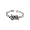 Maneki Neko Cat Silver Ring-Good Fortune and Luck