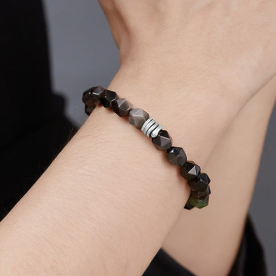 Serpent Obsidian Smoky Quartz Bracelet-Enduring Grace