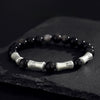 999 Sterling Silver Bamboo Bracelet – Black Obsidian Men’s Bracelet for Success & Steady Growth
