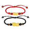 Golden Pixiu Couple String Bracelets – Lucky & Protection Red and Black String Set